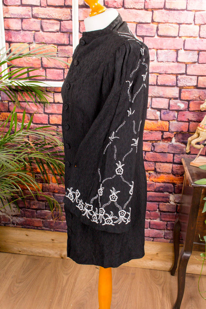 20er Jahre Abendmantel Gehrock Default Title 20er 30er Abendmode Boho Charleston Flapper&Charleston Frau Gothic M 40-42 S 36-38 schwarz Special vintageberlin.de