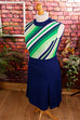 70s Disco Minikleid blau Streifen Default Title 60er 70er blau bunt Disco Frau M 40-42 real-disco real-rockabilly Rockabilly Schlager Sekretärin Special vintageberlin.de