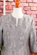 elegantes Brokat Kostüm silber 90er Abendmode Frau grau Hochzeit M 40-42 silber Special vintageberlin.de