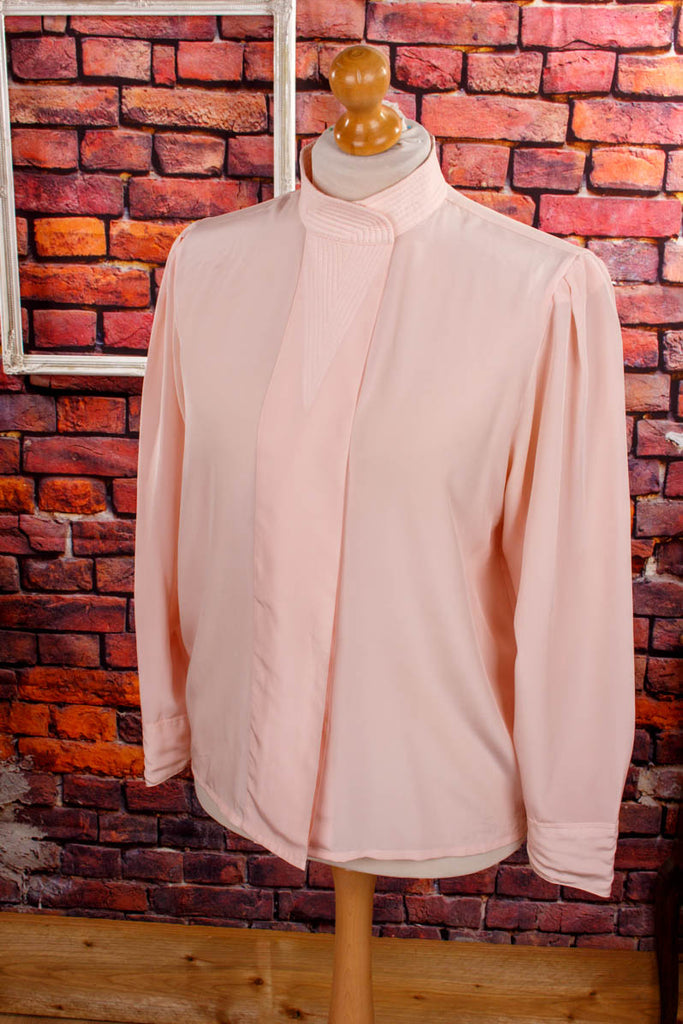 seidig elegante Alexander Bluse Default Title 80er 90er Boho Frau M 40-42 Rockabilly rosa Sekretärin Special vintageberlin.de