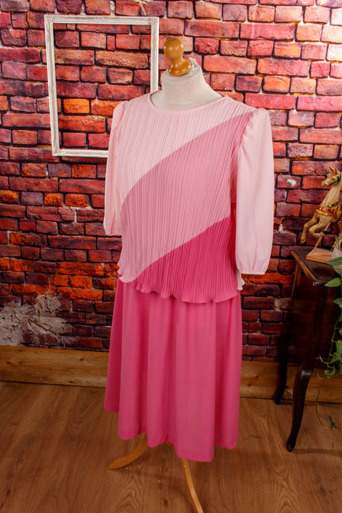 80er Jahre Abendkleid pink