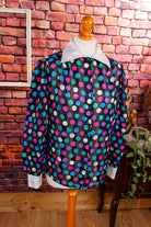 70s Disco Bluse bunte Punkte