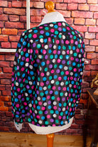 70s Disco Bluse bunte Punkte