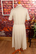 Vintage Plisseekleid beige 60er 70er beige Disco Frau M 40-42 S 36-38 Schlager Special vintageberlin.de