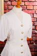 Boho 80s Bluse weiß 80er Boho Disco Frau real-80er Rockabilly S 36-38 Special weiß vintageberlin.de