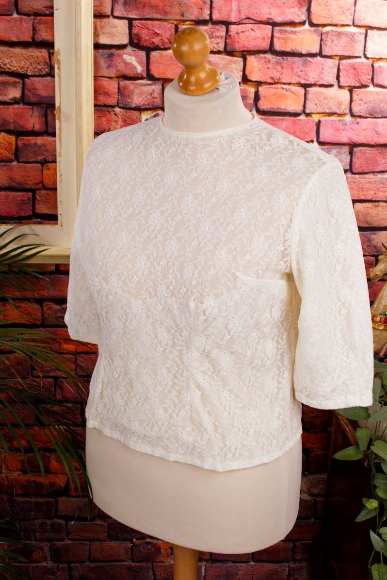 60s Spitzenbluse transparent
