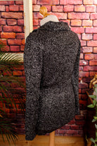80s Glitzer Pulli schwarz silber Seide