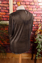 80s Top schwarz-gold Glitzer