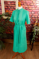 70s Boho Badekleid grün