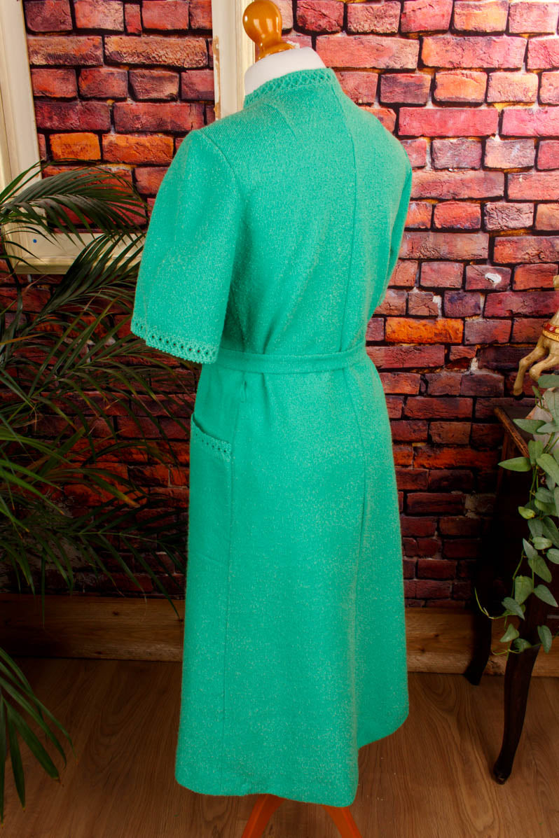 70s Boho Badekleid grün