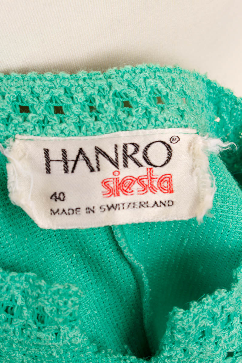 70s Boho Badekleid grün
