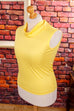 70s Disco Stretchtop gelb 70er Disco Frau gelb L 44-46 M 40-42 real-disco Rockabilly Schlager Special vintageberlin.de