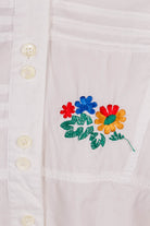 Landhaus Bluse weiß Hühner