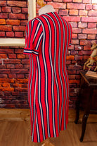 60s Strickkleid pink Streifen