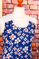 60s Minikleid blau Blumen