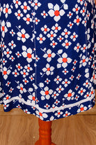 60s Minikleid blau Blumen