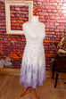 70s Rock pastell lila Blumen 70er Boho Disco Frau Hippie lila M 40-42 Rockabilly Schlager Special weiß vintageberlin.de