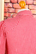 Rockabella Bluse rot kariert 60er 70er Dirndl Disco Frau real-disco real-rockabilly Rockabilly rot S 36-38 Schlager Special vintageberlin.de