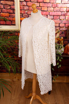 Boho Spitzenjacke Mantel weiß