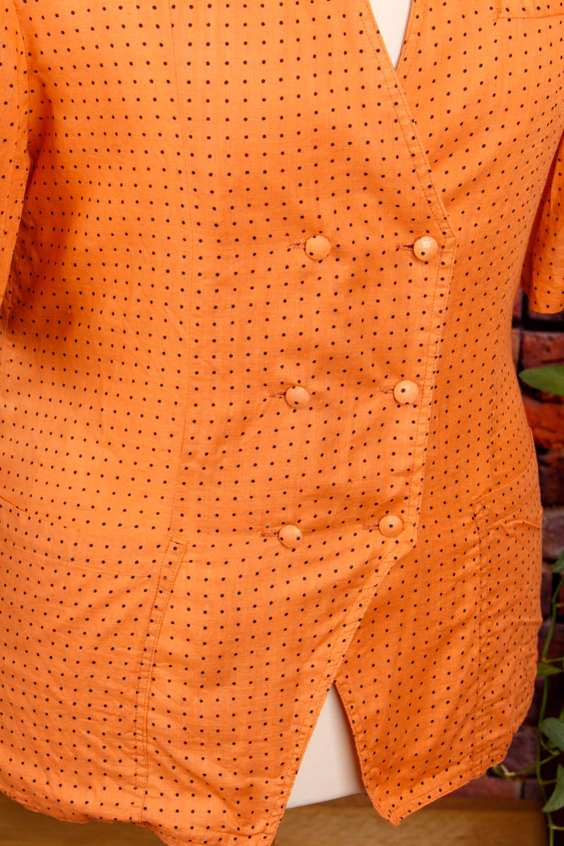 80er Top orange Punkte