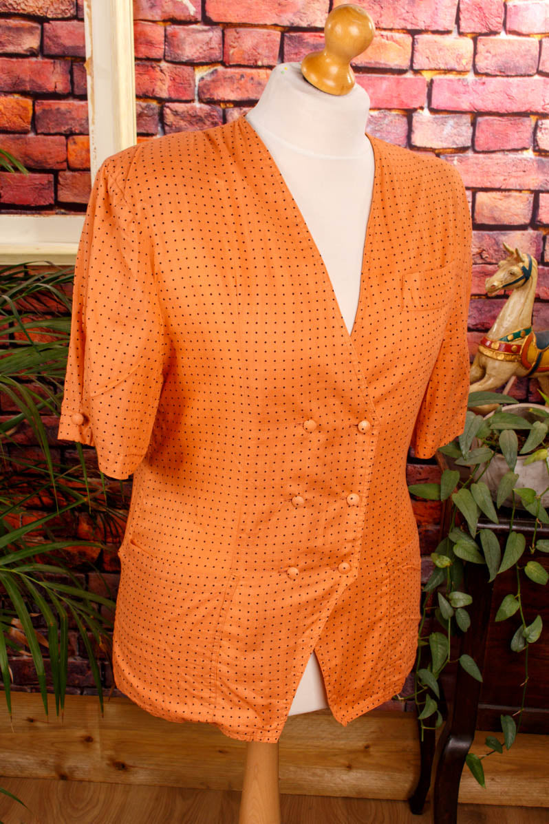80er Top orange Punkte