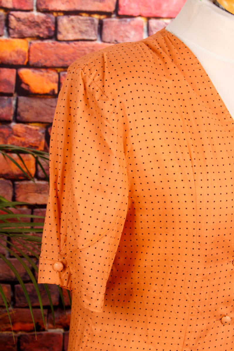 80er Top orange Punkte