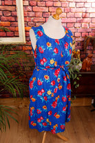 Vintage Sommerkleid blau Blumen