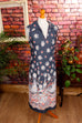 70er Schlagerkleid grau Blumen 60er 70er Boho Disco Frau grau M 40-42 real-boho real-rockabilly Schlager Special vintageberlin.de