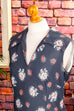 70er Schlagerkleid grau Blumen 60er 70er Boho Disco Frau grau M 40-42 real-boho real-rockabilly Schlager Special vintageberlin.de