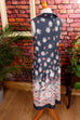 70er Schlagerkleid grau Blumen 60er 70er Boho Disco Frau grau M 40-42 real-boho real-rockabilly Schlager Special vintageberlin.de