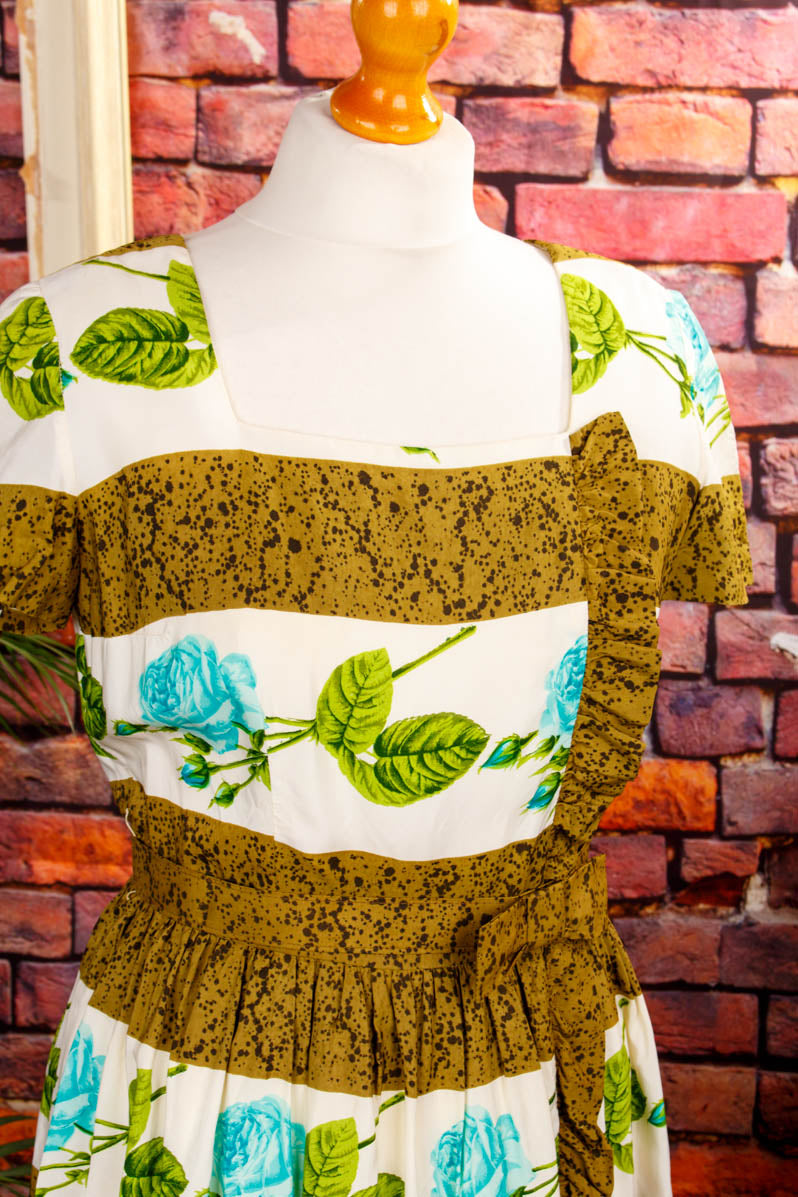 50s Sommerkleid grün Muster