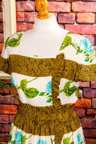 50s Sommerkleid grün Muster