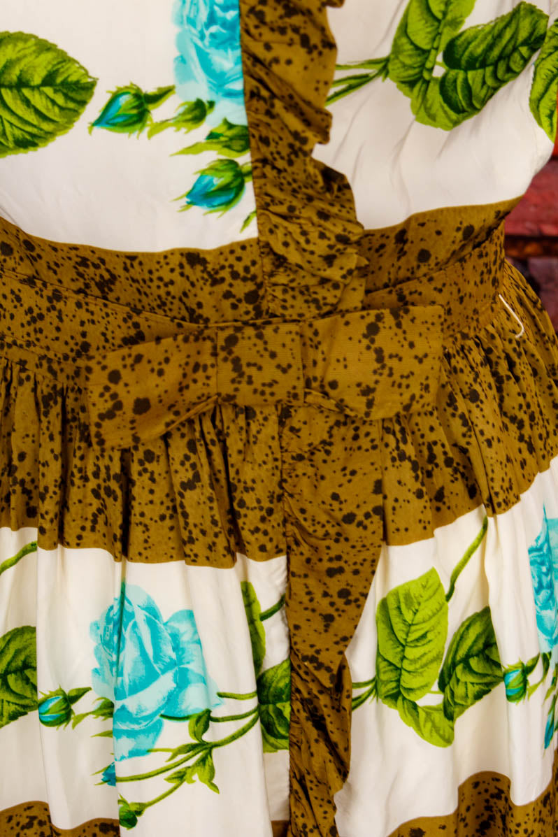 50s Sommerkleid grün Muster