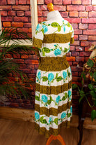 50s Sommerkleid grün Muster