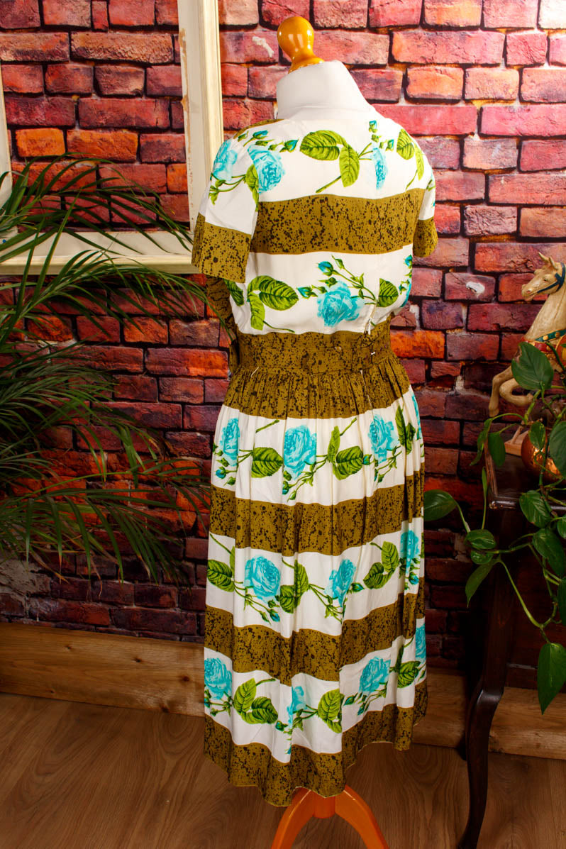 50s Sommerkleid grün Muster