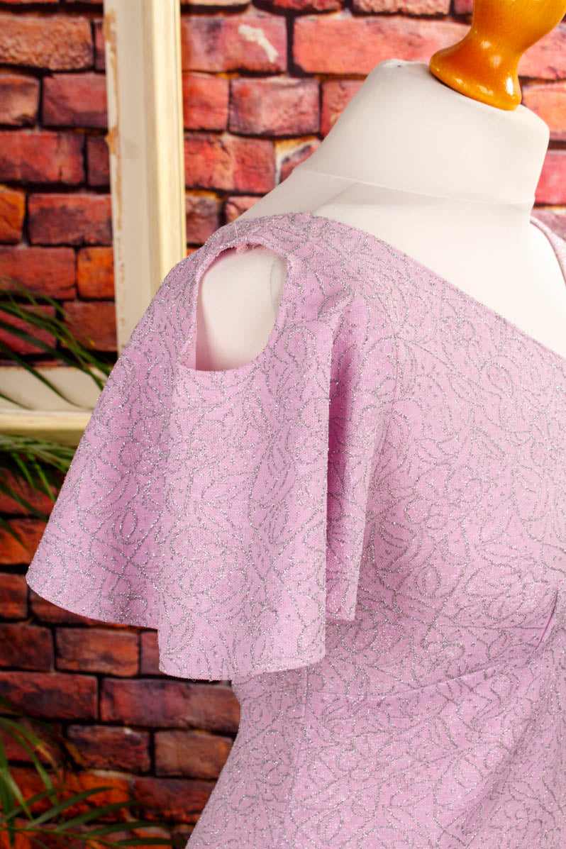 60s Minikleid lila Glitzer