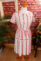 Rockabella Sommerkleid weiß pink Blumen