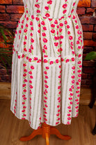 Rockabella Sommerkleid weiß pink Blumen