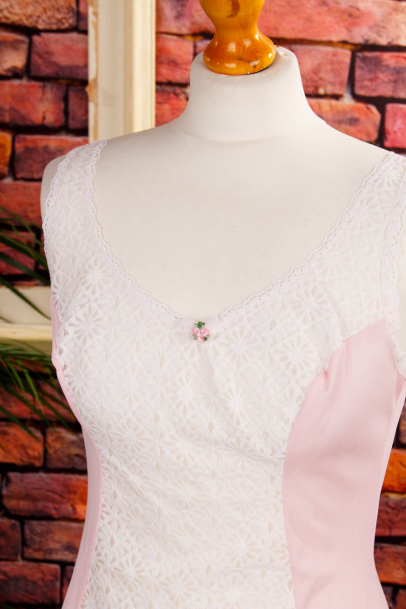 Vintage Nylon Unterkleid rosa