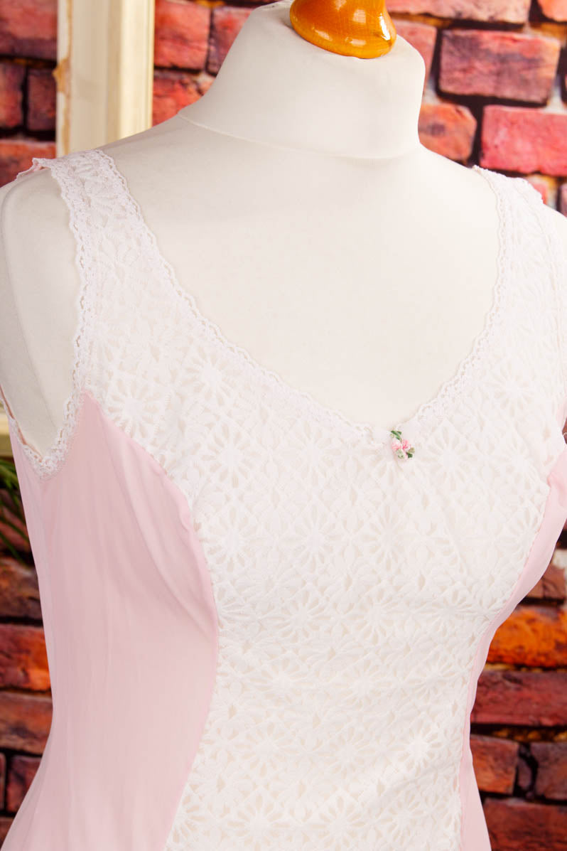 Vintage Nylon Unterkleid rosa