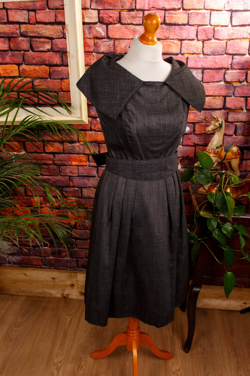 50s Rockabella Kleid grau