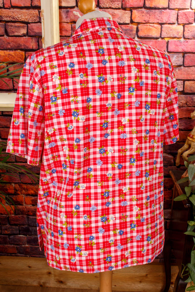 Vintage Landhaus Bluse rot kariert