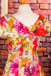 Vintage Cocktailkleid Blumen 80er 90er Abendmode bunt Frau Petticoat Rockabilly S 36-38 Special vintageberlin.de