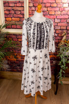 Hippie Boho Stretchkleid schwarz-weiß