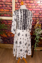 Hippie Boho Stretchkleid schwarz-weiß
