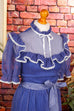 70s Maxikleid blau Stehkragen 70er blau Boho Frau Hippie real-boho S 36-38 Schlager Special viktorianisch XS 32-34 vintageberlin.de