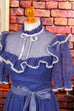 70s Maxikleid blau Stehkragen 70er blau Boho Frau Hippie real-boho S 36-38 Schlager Special viktorianisch XS 32-34 vintageberlin.de