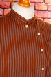 asymmetrische Bluse braun Streifen 80er braun Disco Frau M 40-42 real-80er Rockabilly Special vintageberlin.de