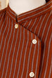 asymmetrische Bluse braun Streifen 80er braun Disco Frau M 40-42 real-80er Rockabilly Special vintageberlin.de