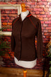 70s Bluse braun Stretch Kindergröße Default Title 60er 70er braun Disco Frau Rockabilly XS 32-34 vintageberlin.de